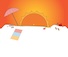 Beach Scene: A2 Digital Illustration by Mia Staulo