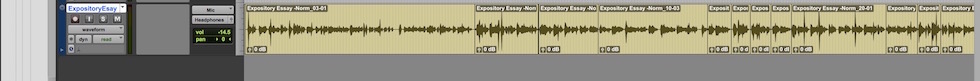 This is a screenshot of my expository essay in Pro Tools.